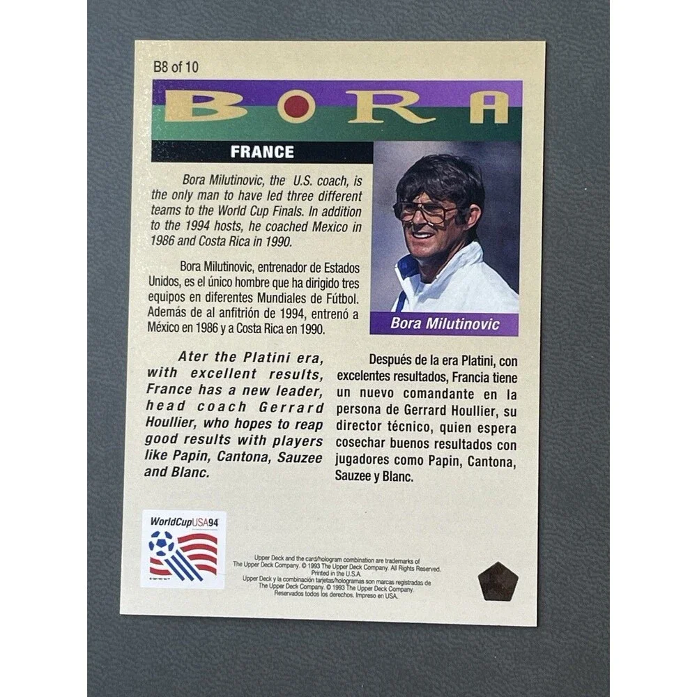 1993-94 Upper Deck World Cup 94 USA Bora Insert Complete Set 1-10 Milutinovic